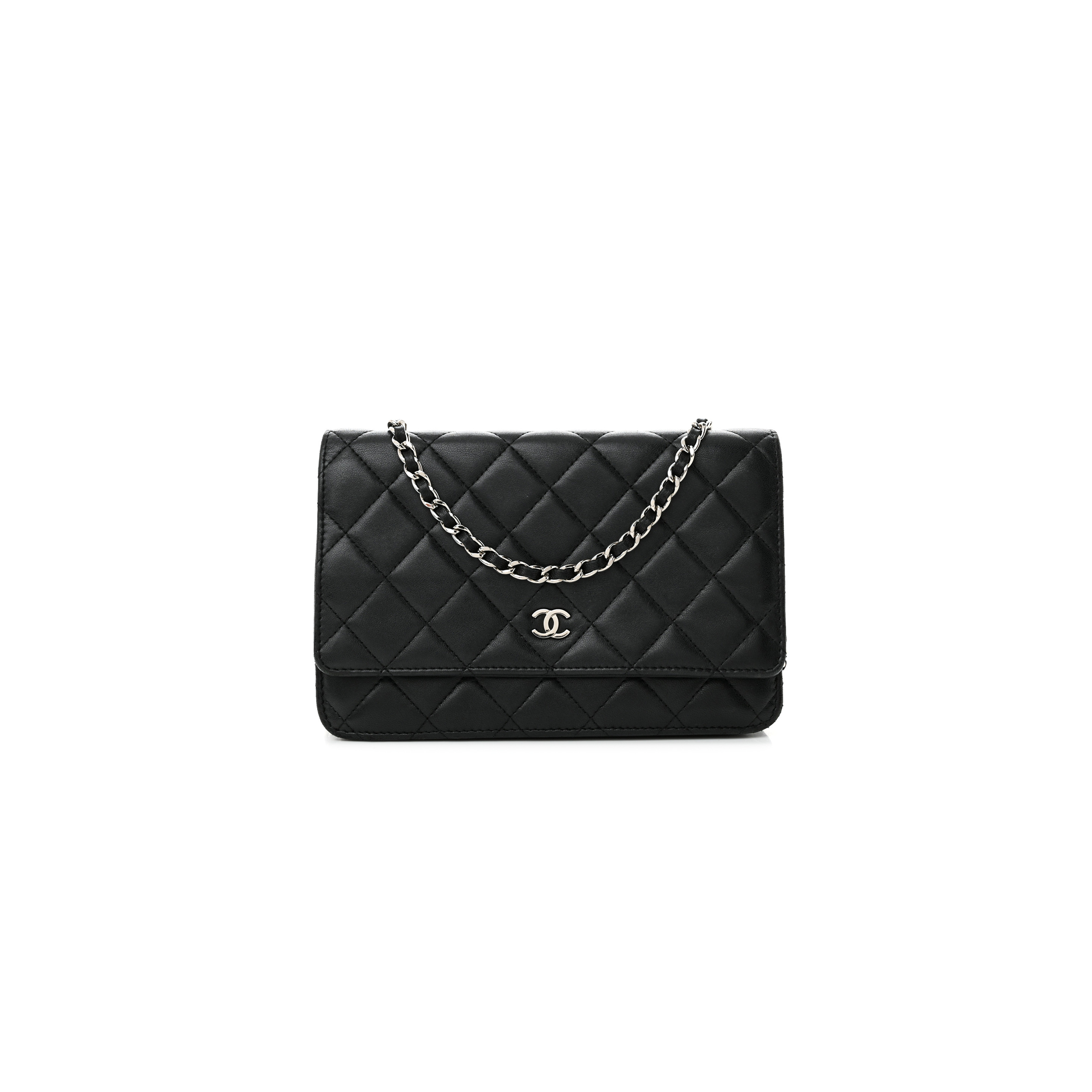CHANEL LAMBSKIN QUILTED WALLET ON CHAIN WOC 1597447 (19*13*4cm)